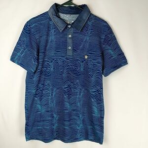 Dark Fish Brand Mens Water Ripple Polo Size XL Den